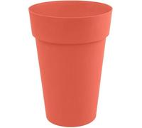 EDA - Pot de Fleur Vase Haut Toscane Ø 46 cm - 67 L - Intérieur & Extérieur - Zone de rétention d'eau pour Limiter l'Arrosage - Plastique Recyclé - Ø 46 x H.65 cm - Orange Terre Battue