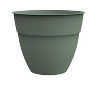 EDA - Pot de Fleurs Rond Osaka Ø 25 cm - 6,5 L - Intérieur/Extérieur - Zone de rétention d'eau pour Limiter l'arrosage - Ø 25,6 x H. 21,2 cm - Vert Laurier
