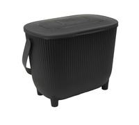 EDA - Poubelle à Compost 10 L avec Filtre à Charbon - Ouverture XXL - Noir