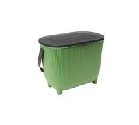 EDA - Poubelle à Compost 10 L avec Filtre à Charbon - Ouverture XXL - Vert Cactus