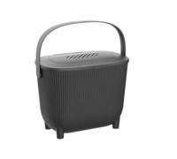 EDA Poubelle à compost avec filtre noir / gris anthracite - 10 L
