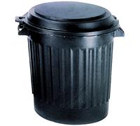 Poubelle d'Extérieur Eco 80 L Couvercle Verrouillage Rotatif - Poignées Latérales - Ø 51 x H65 cm - Noire