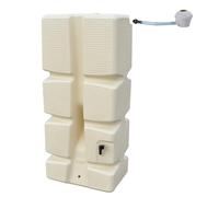 EDA - Récupérateur d'eau RÉCUP'ECO 310 L - Décor Tressé - Kit Collecteur Filtrant Inclus + Robinet - 60 x 40 x H.138 cm - Beige