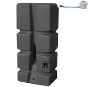 EDA - Récupérateur d'eau RÉCUP'ECO 310 L - Décor Tressé - Kit Collecteur Filtrant Inclus + Robinet - Gris Anthracite