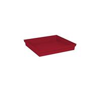 EDA - Soucoupe Carrée Toscane 40 cm - pour Pot de Fleur Carré Toscane 50 cm - 40 x 40 x H.5,9 cm - Rouge Rubis