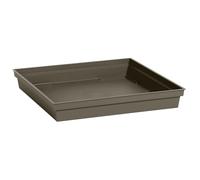 EDA - Soucoupe Carrée Toscane 40 cm - pour Pot de Fleur Carré Toscane 50 cm - 40 x 40 x H.5,9 cm - Taupe