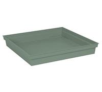 EDA - Soucoupe Carrée Toscane 40 cm - pour Pot de Fleur Carré Toscane 50 cm - 40 x 40 x H.5,9 cm - Vert Laurier