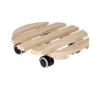 EDA Support a roulettes Ø 38 cm en Bois - 4 roulettes - 38 x 38 x H.8.4 cm
