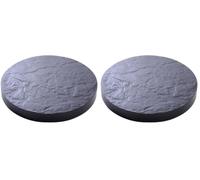 EDA - Support à Roulettes pour Plantes Ø 30 cm - 5 Roues Multidirectionnelles - Charge de 150 kg - Décor Imitation Pierre - Gris ardoise (Lot de 2)