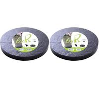 EDA - Support à roulettes pour Plantes Ø 40 cm - 6 Roues Multidirectionnelles - Charge de 150 kg - Décor Imitation Pierre - Gris Ardoise (Lot de 2)