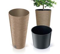EDANTI Pot de Fleurs Jardinière pour la Maison sur la terrasse Furu Slim ECO Wood Haute 57,5 cm