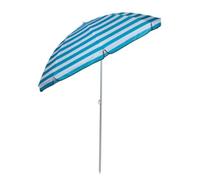 Edco Camp Active Parasol de Jardin Exterieur - Parasol Plage et Balcon - Ombrelle avec Pointe ⌀170 x 200 cm - Petit Parasol - Protection Solaire - Rayé Bleu/Blanc