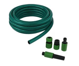 Edco Eindhoven B.V. Kinzo Tuyau d'arrosage de 15 m, Tuyau d'arrosage de 14 mm (1/2") max. 6 bar, avec 3 raccords et 1 pulvérisateur, Convient pour arroseurs de jardin - Vert