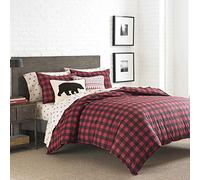 Eddie Bauer 210707 Montagne Plaid Housse de Couette Set, Full/Queen, Rouge écarlate