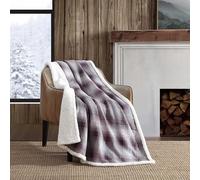 Eddie Bauer - Couverture, literie en Polaire brossée avec Revers en Sherpa, décoration d'intérieur à Carreaux Doux et Confortable, Motif écossais Nordique Violet, 127 x 177,8 cm