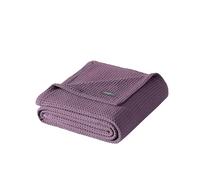 Eddie Bauer - Couverture pour lit simple, 100 % coton doux avec texture à tissage gaufré, 400 g/m², couverture pour canapé ou lit (violet)