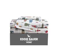 Eddie Bauer - Draps pour lit Double, Parure de lit en Percale de Coton, décoration d'intérieur Nette et fraîche (Kayak Adventure, lit Double)