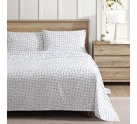 Eddie Bauer - Draps pour lit Jumeaux, Ensemble de literie en Percale de Coton, décoration d'intérieur fraîche et Respirante (Feuilles Aurel, lit Simple)