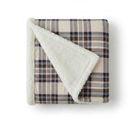 Eddie Bauer Edgewood (Plaid Flanelle Sherpa Jeté de lit, Kaki, 50" x 60"