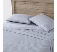 Eddie Bauer Home Collection Parure de lit en Percale de Coton, croustillante et Cool, décoration d'intérieur élégante, très Grand lit, Rayures