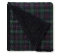 Eddie Bauer - Jeté de lit, literie réversible Super Douce en Flanelle de Coton Sherpa, pour Noël et éléphants Blancs, décoration d'intérieur Confortable à Carreaux (Tartan pin, jeté)