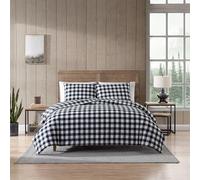Eddie Bauer Montagne Plaid Housse de Couette Set, Noir, Noir, King