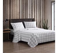 Eddie Bauer - Parure de lit en Flanelle de Coton brossé pour Plus de Douceur, Confortable pour décoration d'intérieur (Carreaux de lac, Grand lit)