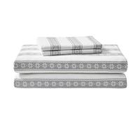 Eddie Bauer Parure de lit, en Flanelle de Coton brossée Chaude et Respirante à Poches Profondes, décoration d'intérieur Confortable, certifiée Oeko-Tex (Flocon de Neige Fair Isle, lit King Size)