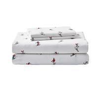 Eddie Bauer Parure de lit en Flanelle de Coton, brossée pour Plus de Douceur, décoration d'intérieur Confortable (Piste de Ski, très Grand lit)