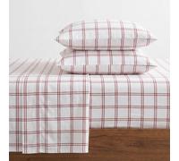 Eddie Bauer - Parure de lit en Flanelle de Coton, brossée pour Plus de Douceur, décoration d'intérieur Confortable (Motif écossais Orange, très Grand)