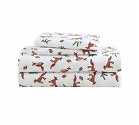 Eddie Bauer - Parure de lit en Flanelle de Coton, brossée pour Plus de Douceur, décoration d'intérieur Confortable (Orange Renard, lit Simple XL)