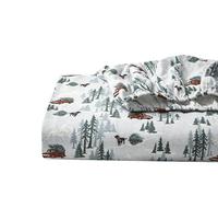 Eddie Bauer - Parure de lit en Flanelle de Coton Chaude et Respirante avec Poches Profondes, brossée pour Plus de Douceur, décoration d'intérieur Confortable, certifiée Oeko-Tex (cerf Creux, lit