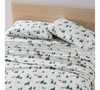 Eddie Bauer - Parure de lit en Flanelle de Coton Chaude et Respirante avec Poches Profondes, brossée pour Plus de Douceur, décoration d'intérieur Confortable, certifiée Oeko-Tex (cerf Creux, Grand