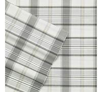 Eddie Bauer Parure de lit en Percale de Coton, Crisp & Cool, décoration d'intérieur élégante, Grand lit, Gris Chinook Gris/Ivoire/Gris foncé