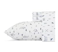 Eddie Bauer Parure de lit en Percale de Coton, Gracieuse et fraîche, décoration d'intérieur élégante, enveloppe, lit Simple