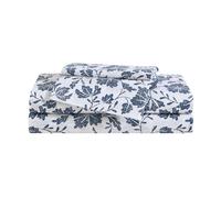 Eddie Bauer - Parure de lit pour très Grand lit, Parure de lit en Percale de Coton de qualité supérieure, décoration d'intérieur Florale, certifiée Oeko-Tex (Woodblock Floral Bleu, très Grand lit)