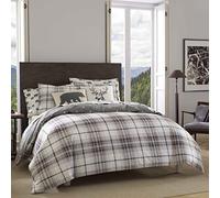Eddie Bauer Parure de lit réversible en Coton avec taie d'oreiller Assortie, décoration d'intérieur à Carreaux pour Toutes Les Saisons, aulne, Anthracite/Rouge, lit Double