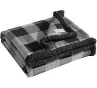 Eddie Bauer Parure de lit réversible en Flanelle Sherpa à Carreaux pour décoration d'intérieur pour Toutes Les Saisons (Gris/Noir, 127 x 152,4 cm)