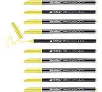 edding 1200 Feutre de coloriage pointe fine - jaune fluorescent - 10 stylos - pointe ronde 1 mm - stylo pour ecriture, dessin, coloriage