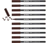 edding 1255 feutre calligraphie - marron foncé - 10 stylos - pointe calligraphique 3,5 mm -feutre pour papier,bois, terre cuite, toile - pour débutants,lettrage, bullet journals,cartes de vœux,agendas