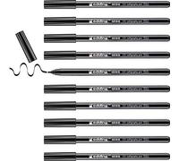edding 1255 feutre calligraphie - noir - 10 stylos - pointe calligraphique 2 mm - feutre pour papier, bois, terre cuite, toile - pour débutants, lettrage, bullet journals, cartes de vœux, agendas