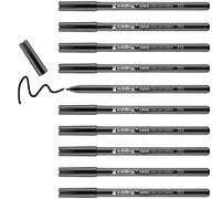 edding 1300 feutre de coloriage fin pointe moyenne - noir - 10 stylos - pointe ronde 2 mm - pour dessiner et écrire - pour l'école, les mandalas, le doodling, les bullet journals