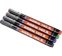 Edding 140 S 4-140-4 Marqueur pour film noir, rouge, bleu, vert résiste à l'eau: oui