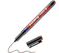 edding 140 S feutre permanent - marron - 1 stylo - pointe ronde,3mm - stylo pour écrire sur du verre, du plastique, des films et surfaces lisses - à séchage rapide, résistant aux taches et étanche