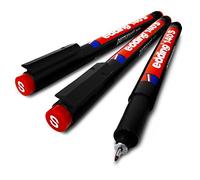 Edding 140S Lot de 3 stylos permanents à pointe superfine 0,3 mm Rouge
