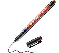 edding 141 F feutre permanent - marron - 1 stylo - pointe ronde 0,6 mm - stylo pour écrire sur du verre, du plastique, des films et surfaces lisses - à séchage rapide, résistant aux taches et étanche