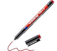 edding Feutre permanent 141 F – pointe ronde 0,6 mm – rouge – 1 stylo – séchage rapide, étanche
