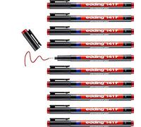 edding Feutre permanent 141 F – pointe 0,6 mm – rouge – lot de 10
