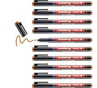 edding 142 M Feutre permanent - vert - 10 stylos - pointe ronde 1 mm - stylo pour écrire sur du verre, du plastique, des films et surfaces lisses - à séchage rapide, résistant aux taches et étanche
