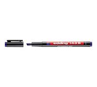 edding 143 B feutre permanent - bleu - 1 stylo - pointe biseautée 1-3 mm - stylo pour écrire sur du verre, du plastique, des films et surfaces lisses - à séchage rapide résistant aux taches et étanche
